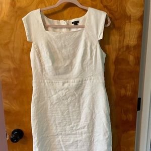 Jcrew White linen dress (lined) sheath